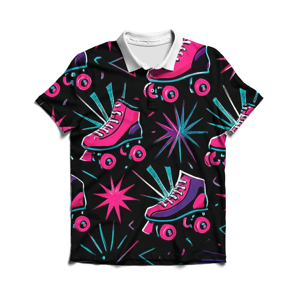 Roller Rink Strobe Pattern premium cotton polo shirts