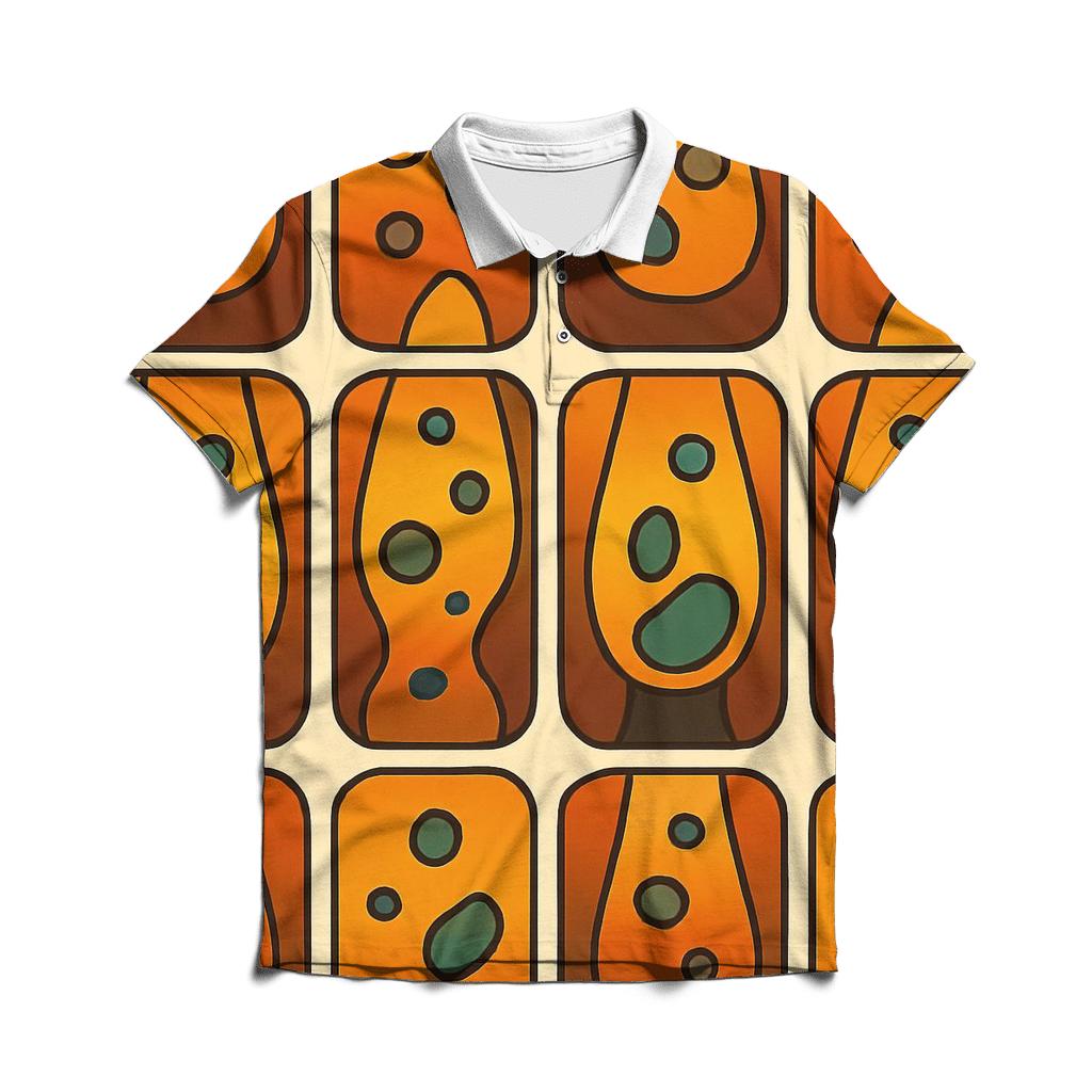 Groovy Lava Lamp Gradient Panels casual sports polo shirts
