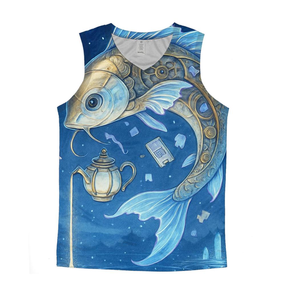 Lunar Tea With The Clockwork Koi trendy fitted tank tops
