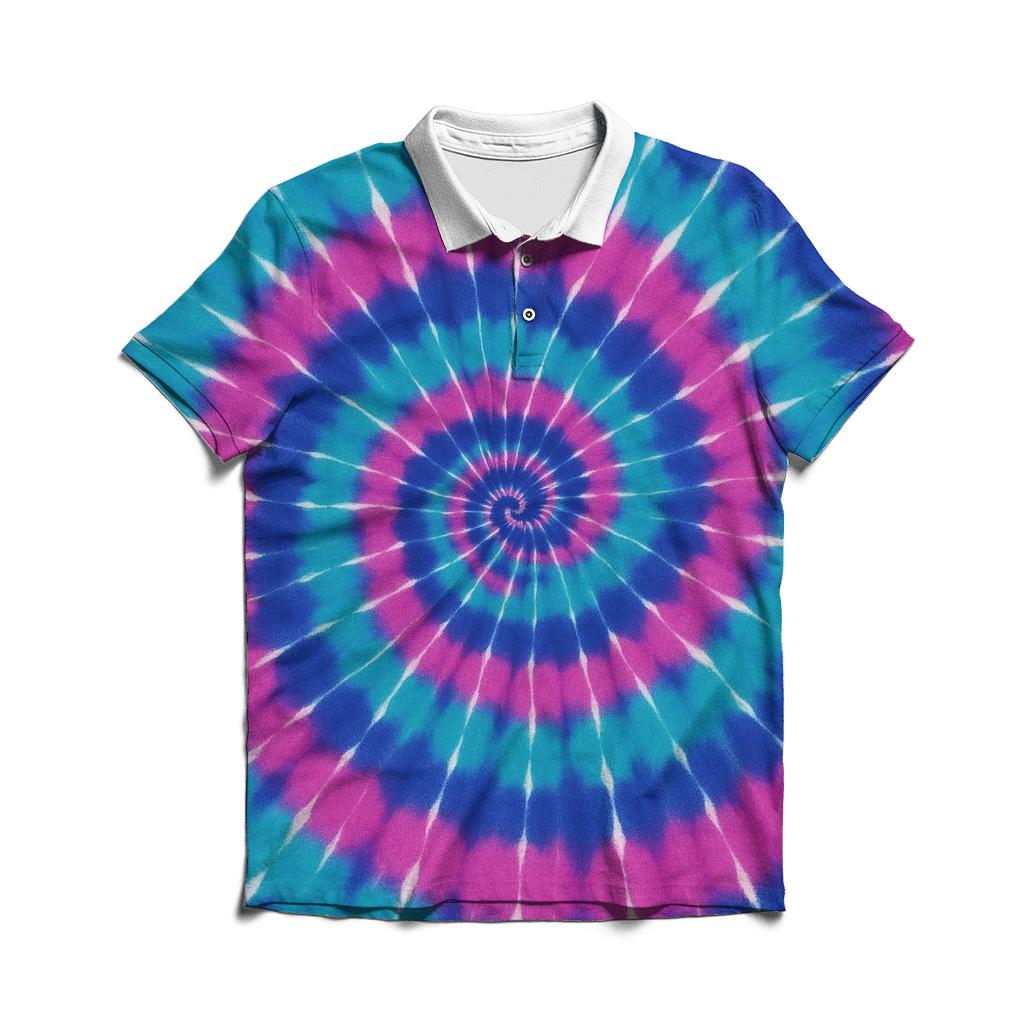 Nebula Spiral Overdye Vortex designer slim fit polos