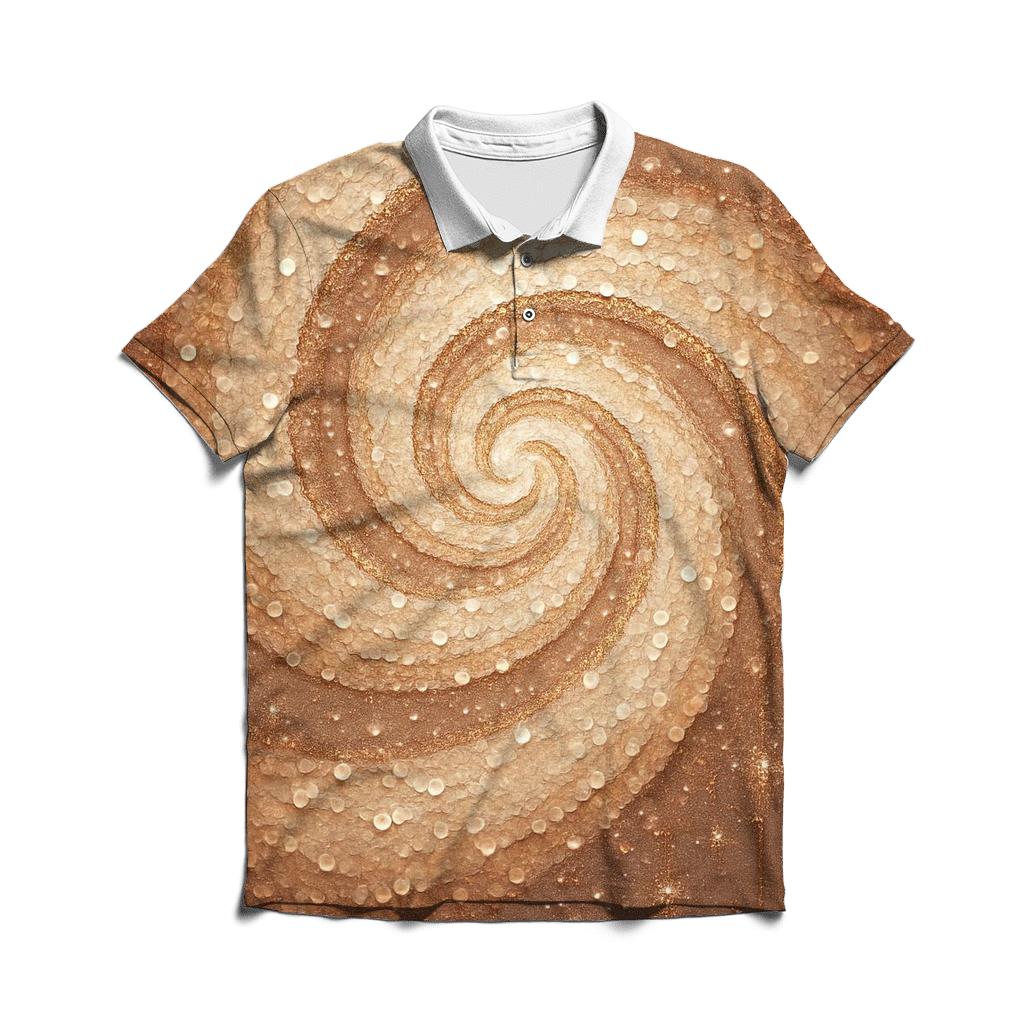 Champagne Sequin Nebula personalized polo shirts