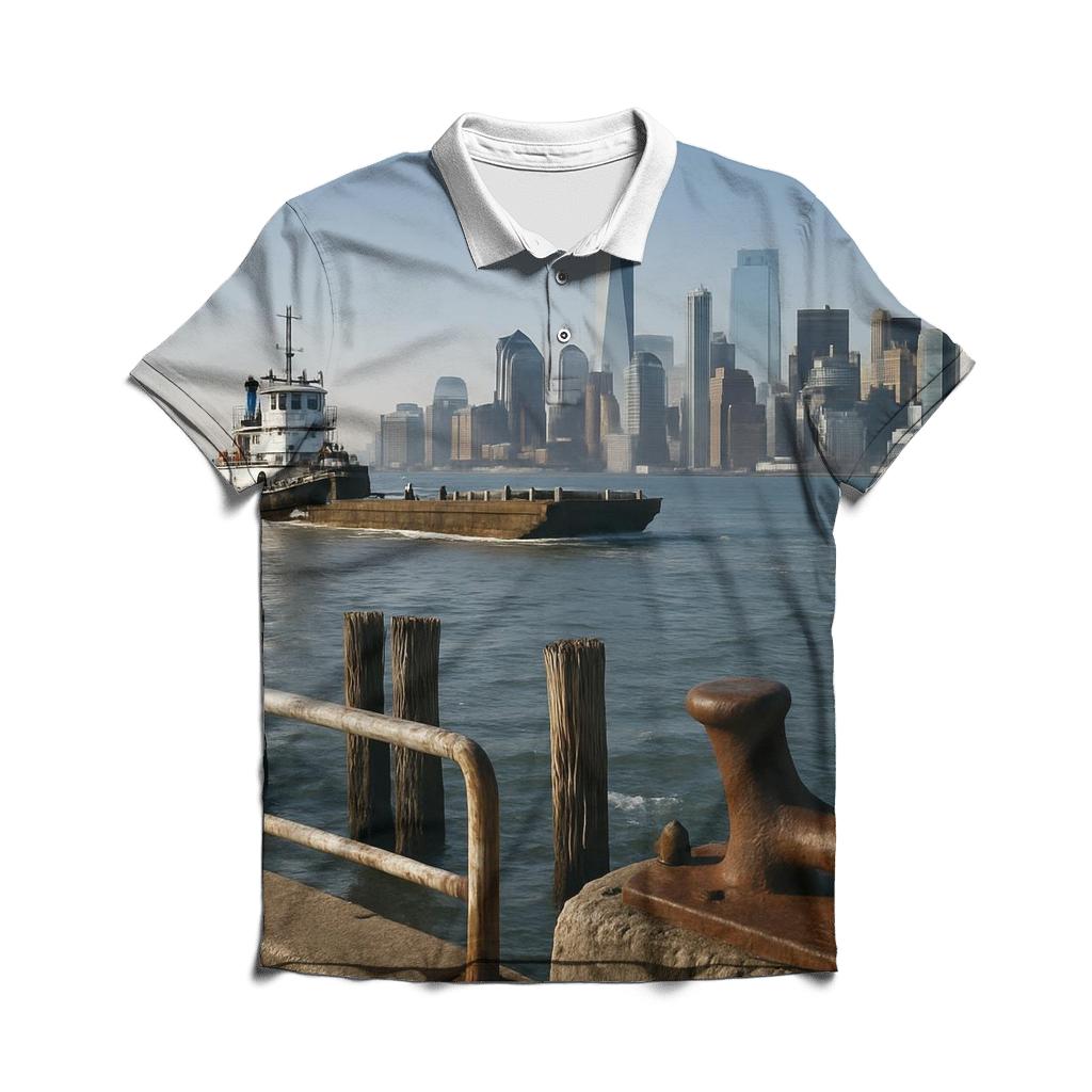 Red Hook Working Waterfront View To Lower Manhattan custom polo shirts