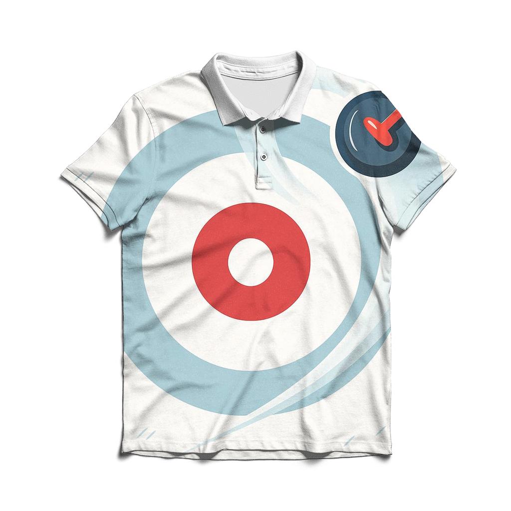 Arctic Curling Geometry premium cotton polo shirts