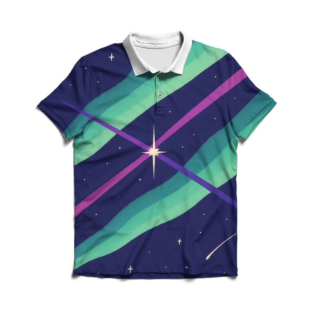 Aurora Ribbon Jet Outflow Tapestry branded logo polo shirts