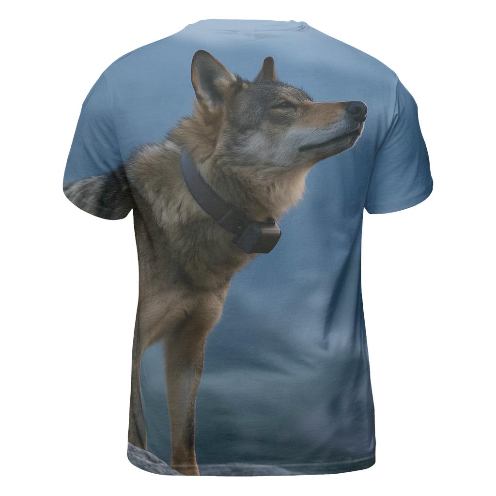 Radio Collared Iberian Wolf On The Camino Ridge artistic all-over print tops