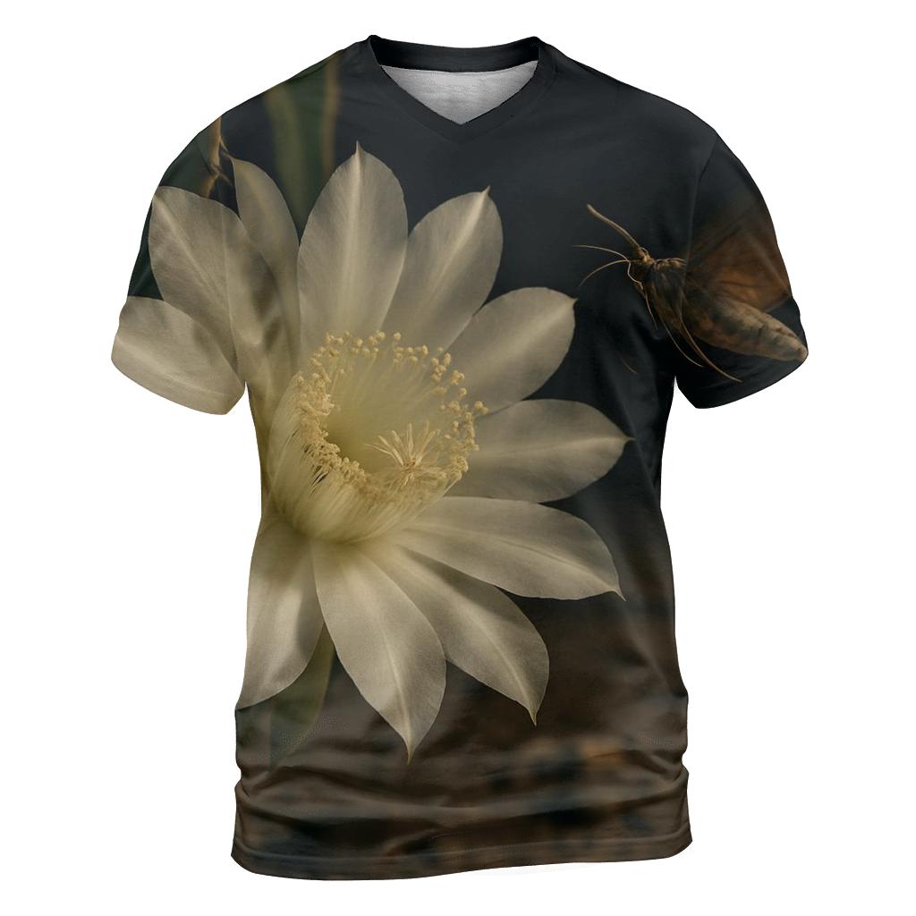 Night Blooming Cereus At A Desert Research Plot creative print fashion shirts