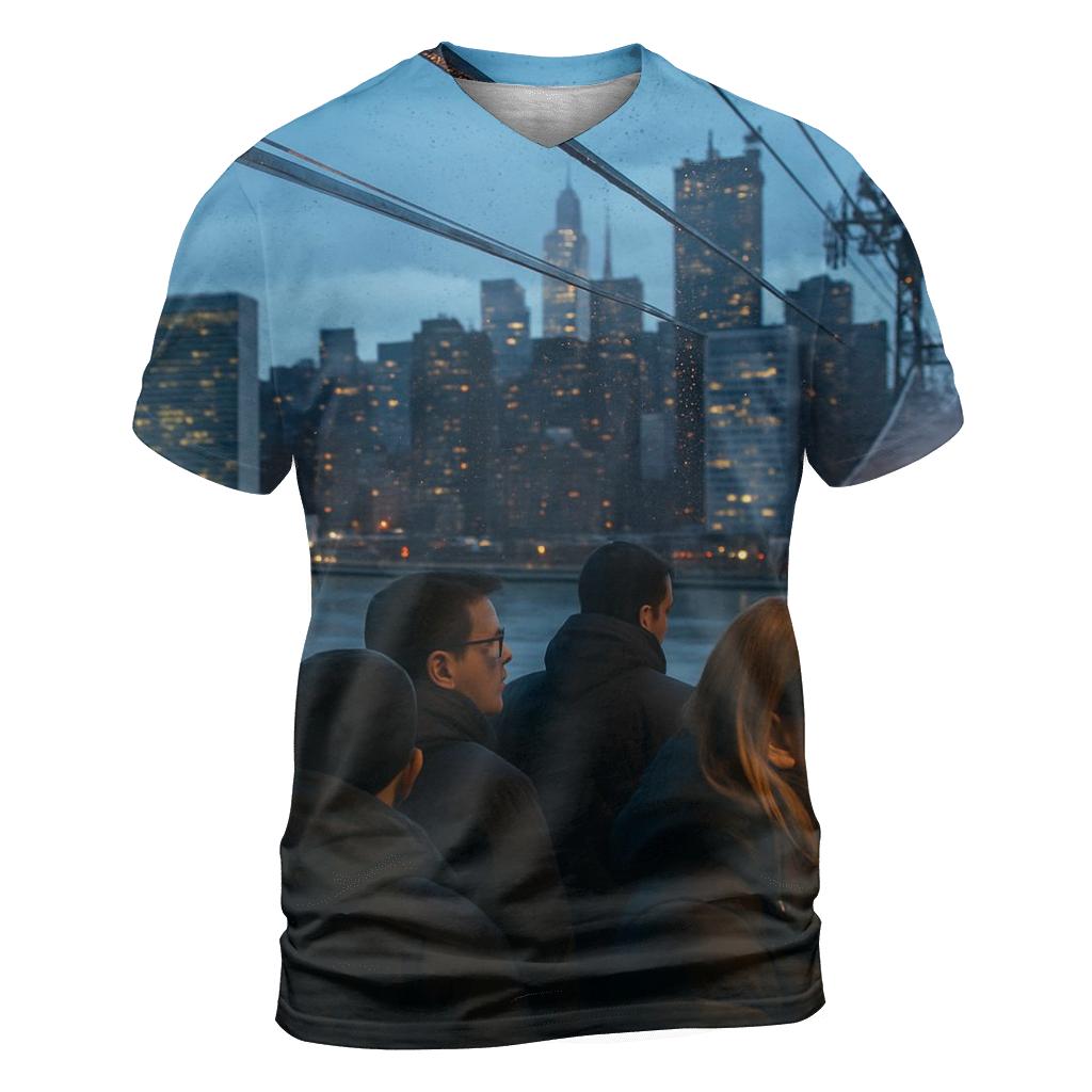 Roosevelt Island Tramway Blue Hour Crossing designer pattern shirts