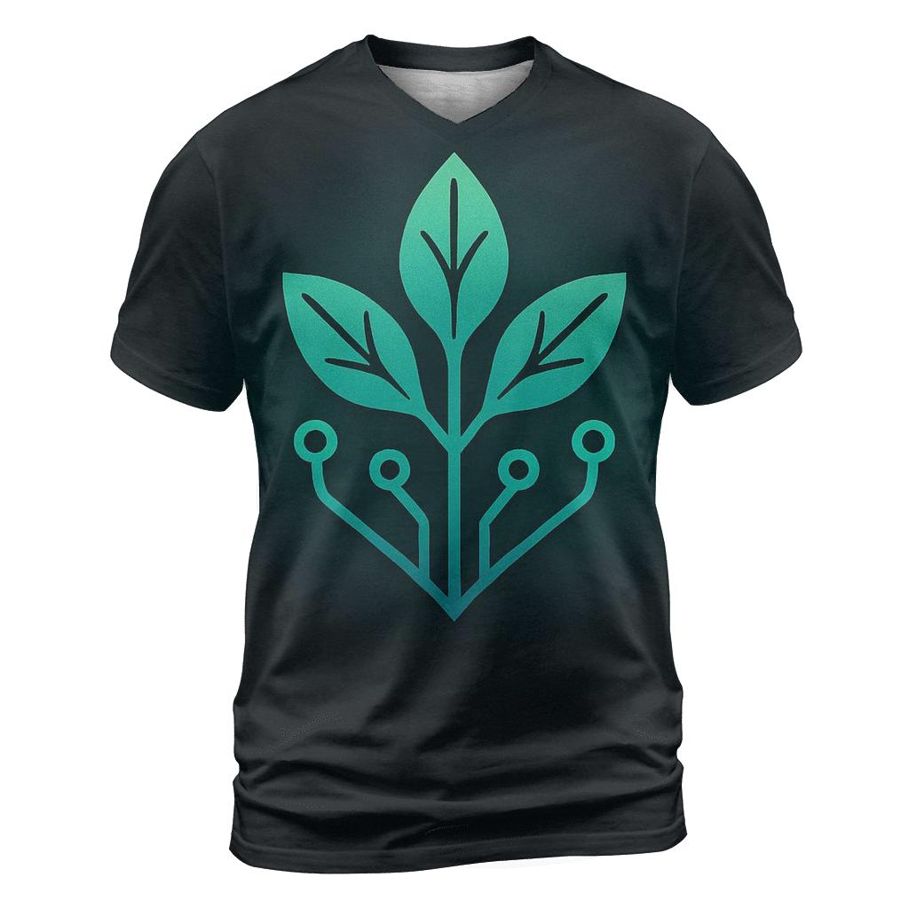 Aurora Circuit Botanical Emblem creative print fashion shirts