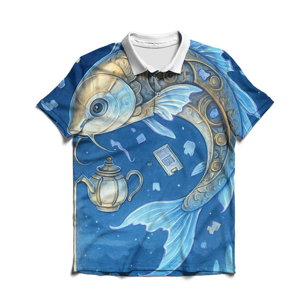Lunar Tea With The Clockwork Koi classic pique polos