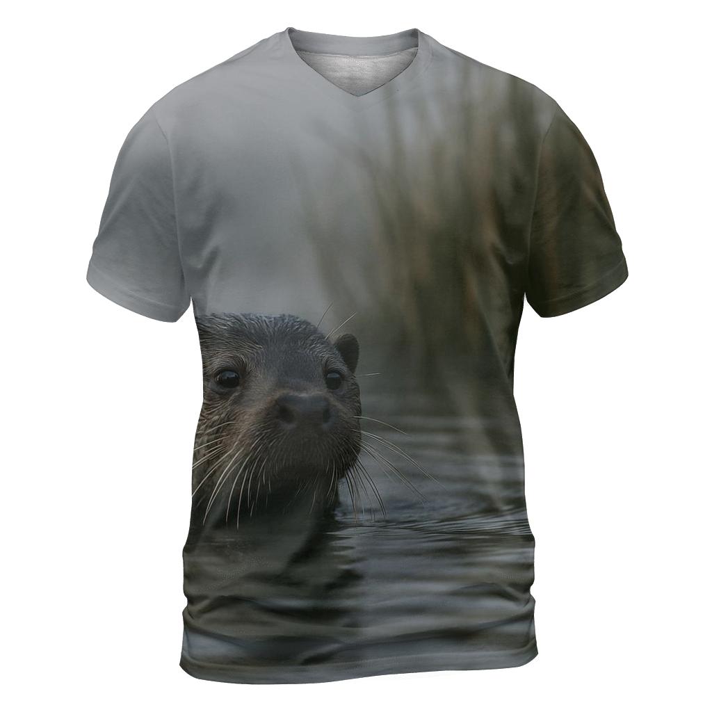 Mistline Hunter Eurasian Otter vibrant all-over design tees