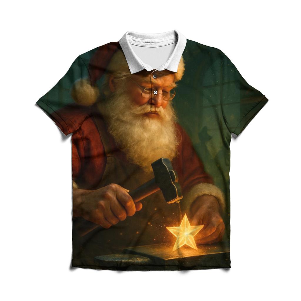 Celestial Workshop Santa And The Starlight Anvil branded logo polo shirts