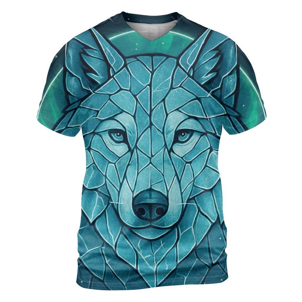 Aurora Glass Sentinel Wolf designer pattern shirts