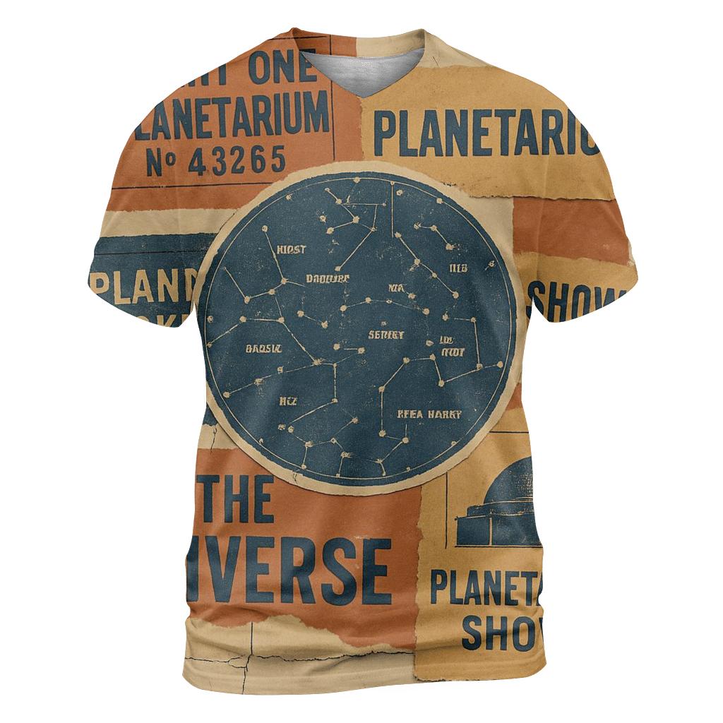 Retro Planetarium Ticket Stub Collage personalized full print shirts