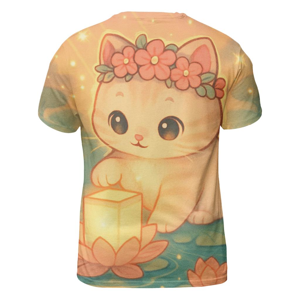 Sunrise Lantern Paws In The Lotus Pond custom all-over print shirts
