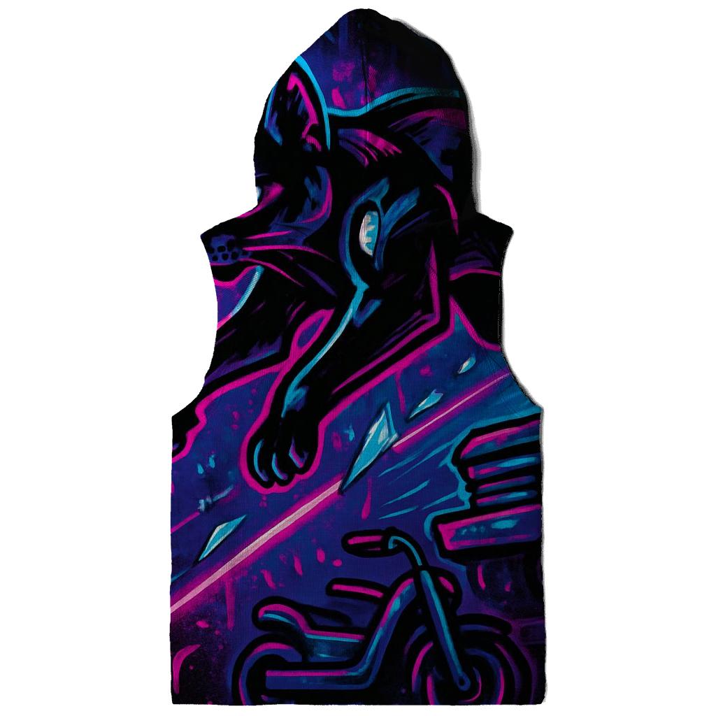 Neon Circuit Alley Parkour Cat premium hoodies