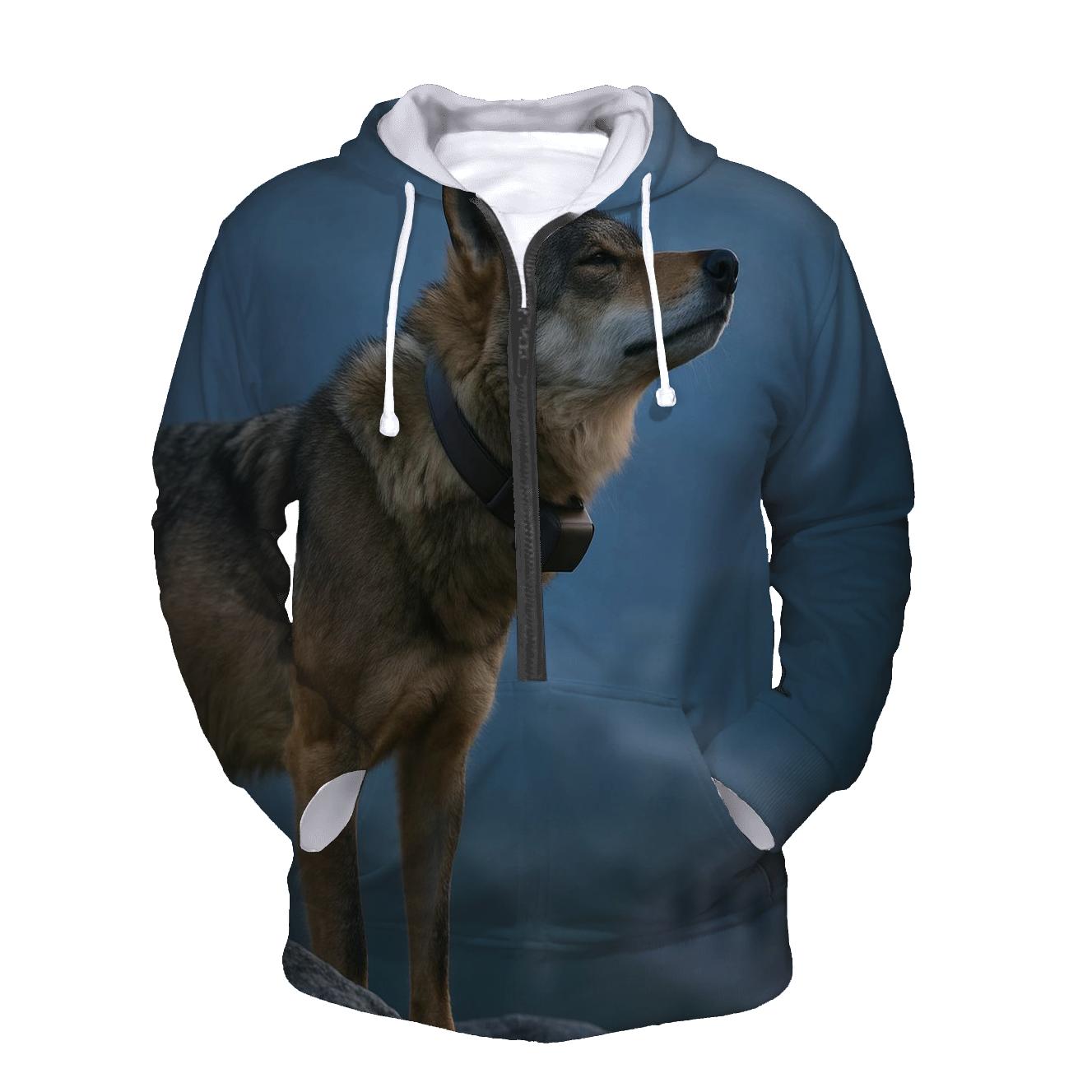 Radio Collared Iberian Wolf On The Camino Ridge pullover hoodies