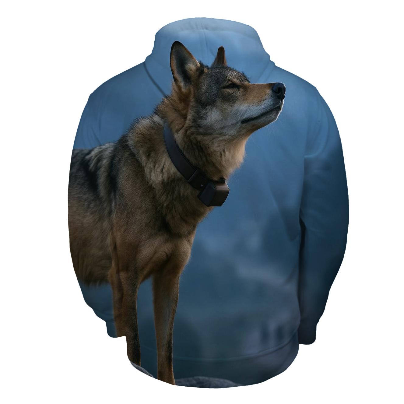 Radio Collared Iberian Wolf On The Camino Ridge pullover hoodies
