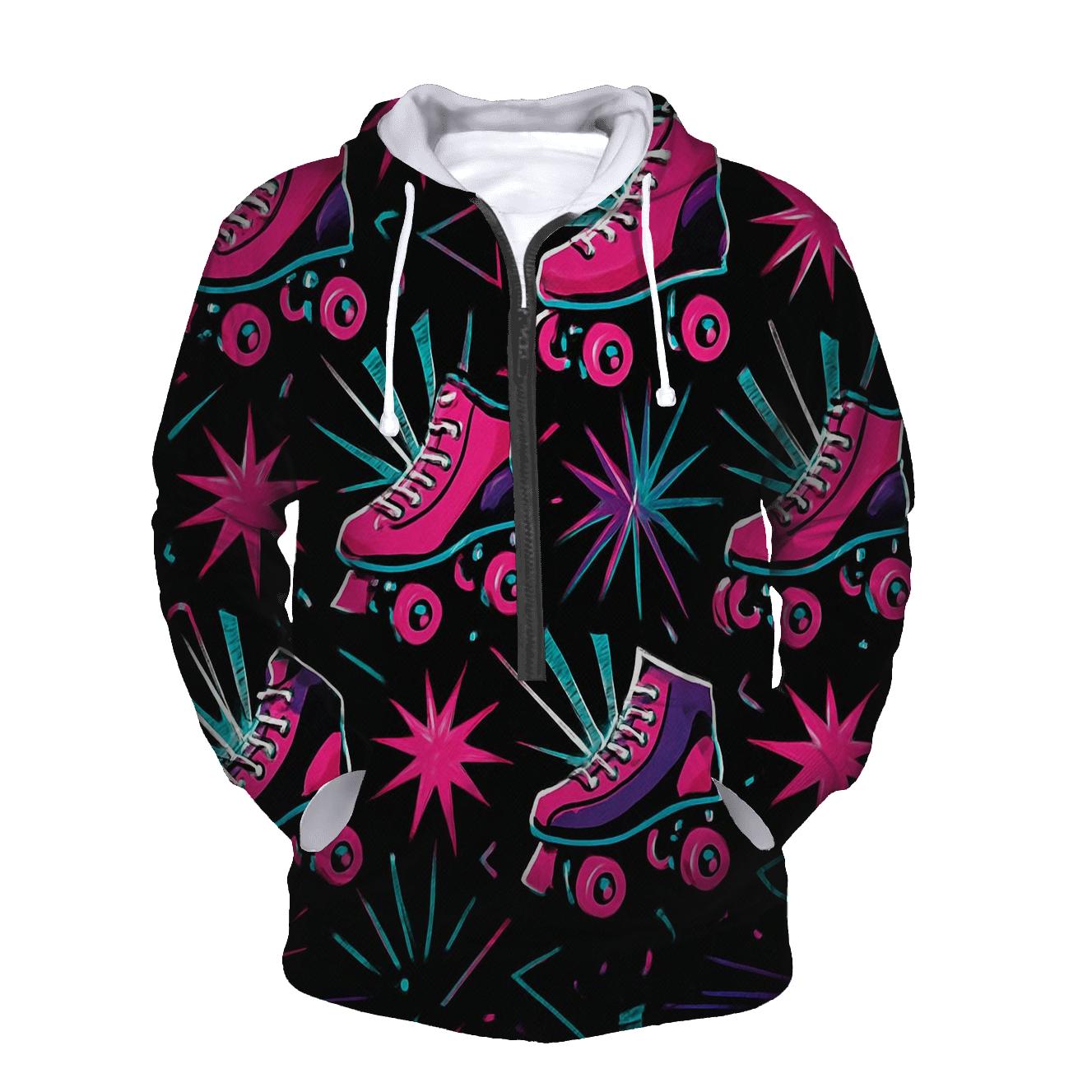 Roller Rink Strobe Pattern printed hoodies