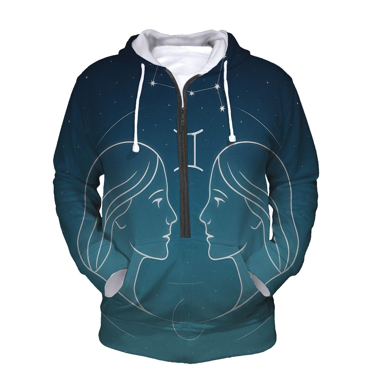Gemini Mercury Mirror Constellation Portrait graphic hoodies
