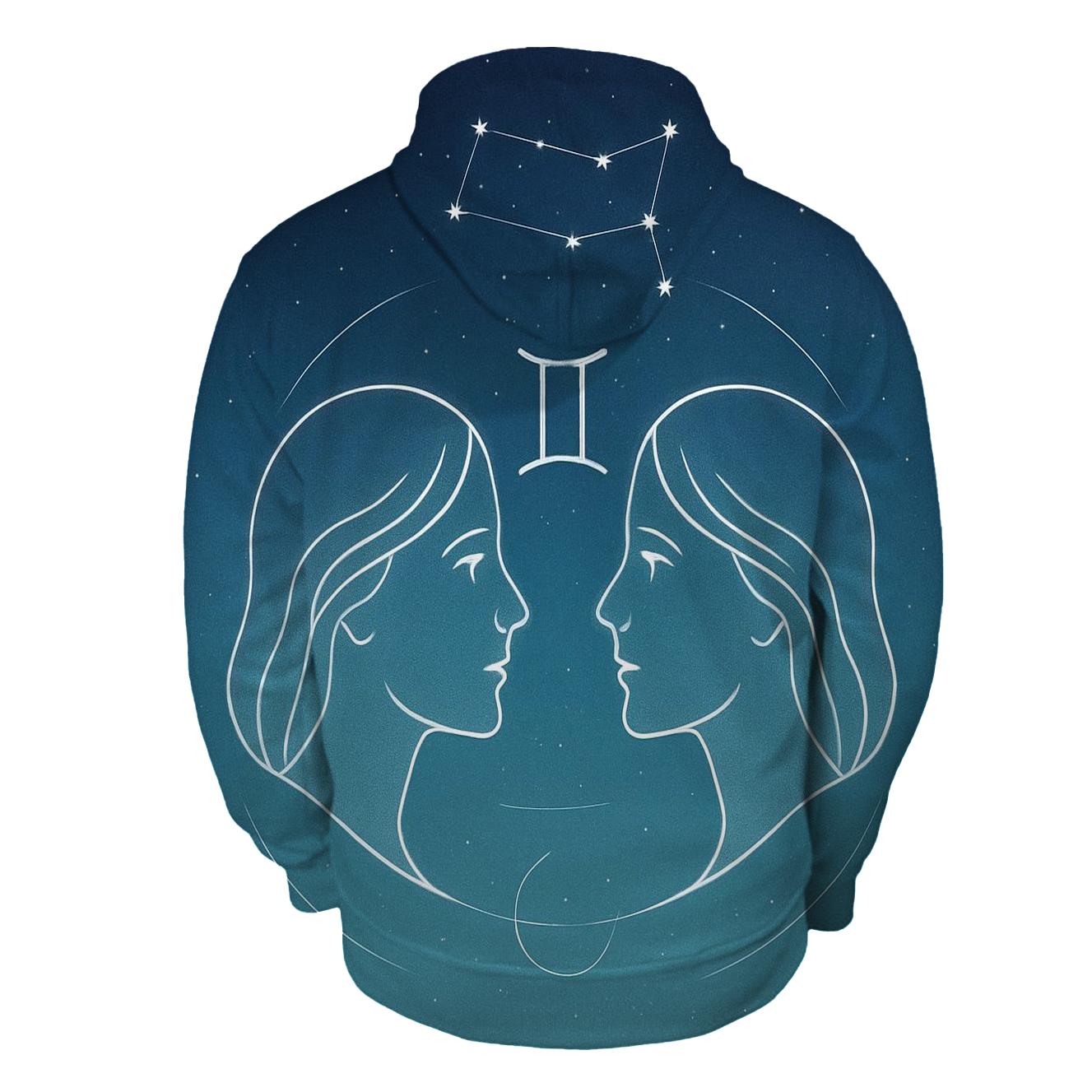 Gemini Mercury Mirror Constellation Portrait graphic hoodies