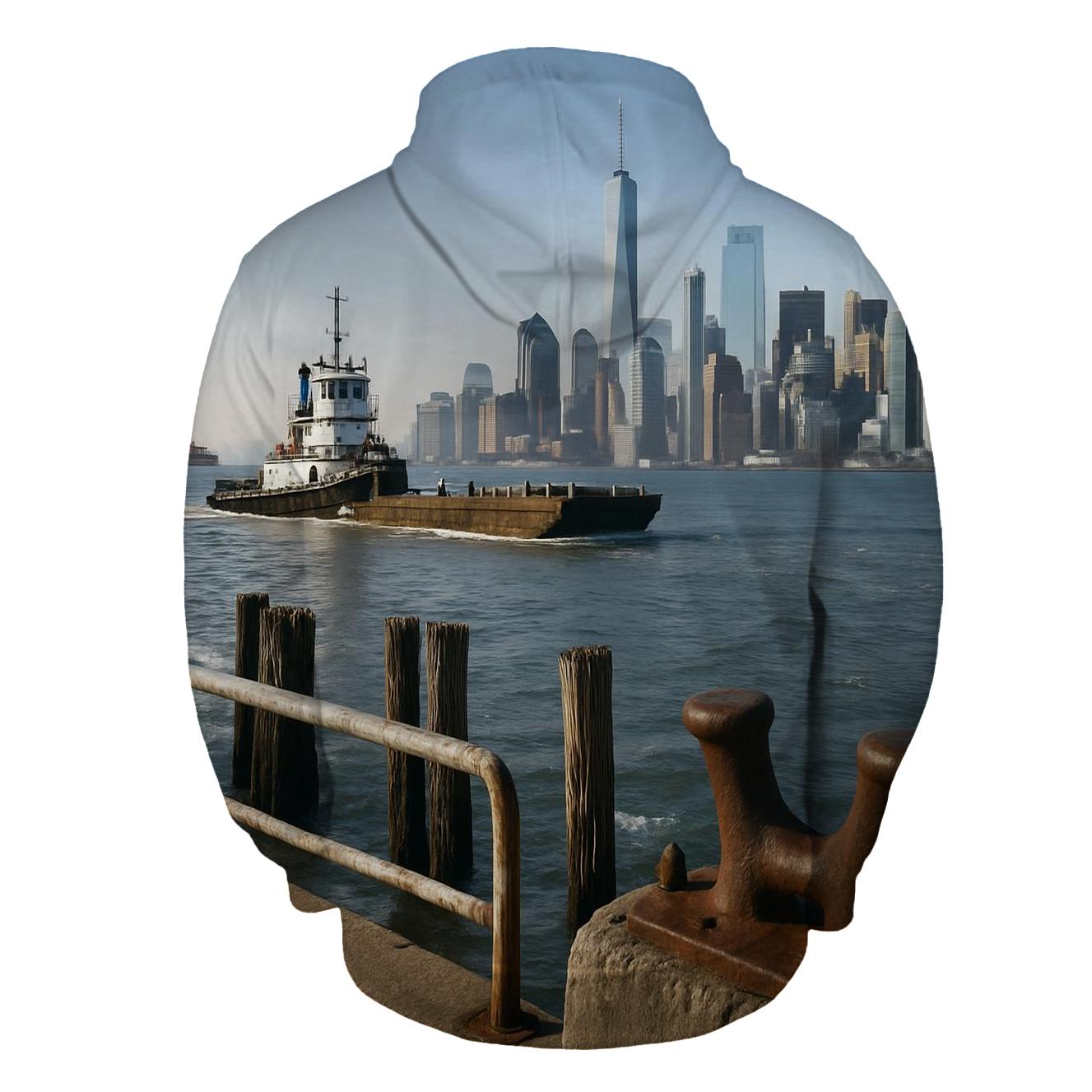 Red Hook Working Waterfront View To Lower Manhattan zip-up hoodies