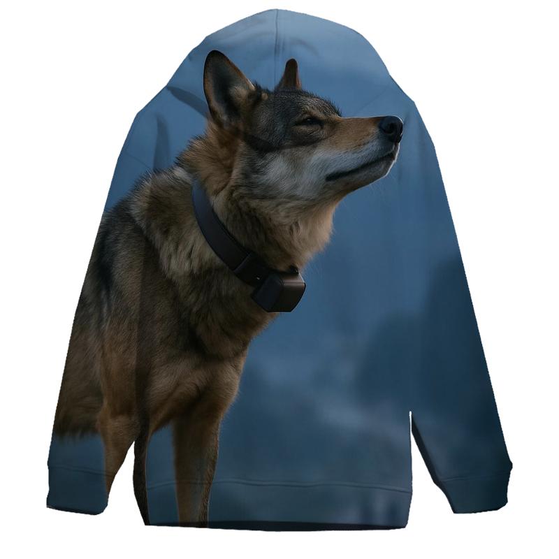 Radio Collared Iberian Wolf On The Camino Ridge lightweight hoodies