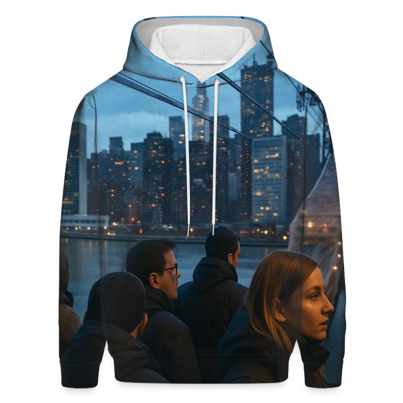 Roosevelt Island Tramway Blue Hour Crossing heavyweight hoodies