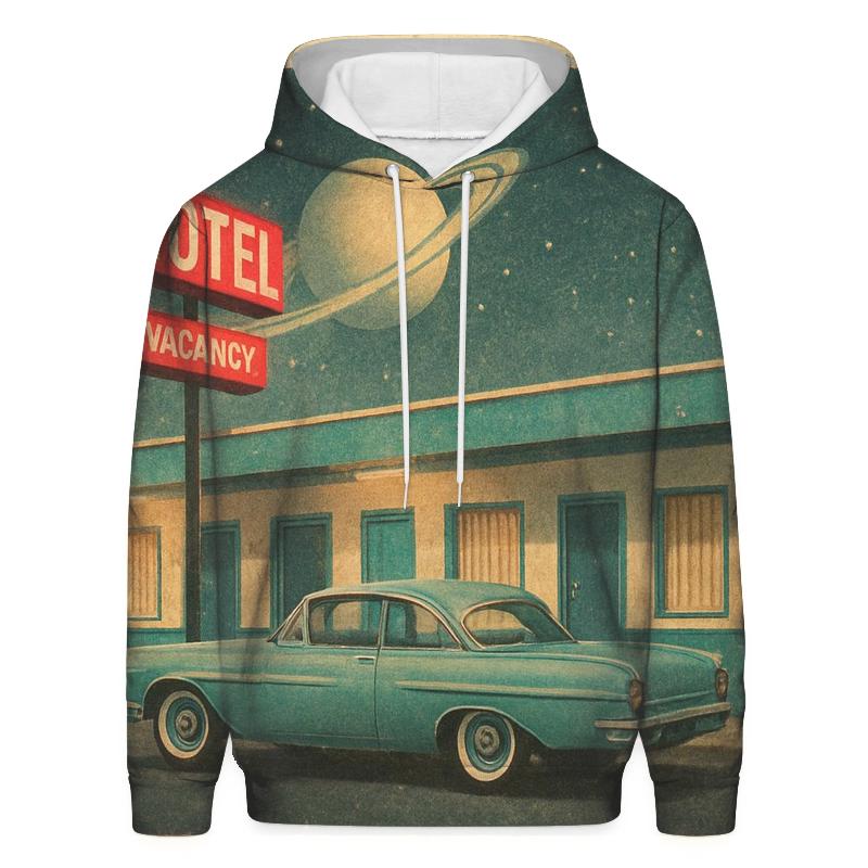 Apollo Era Roadside Motel Postcard zip-up hoodies