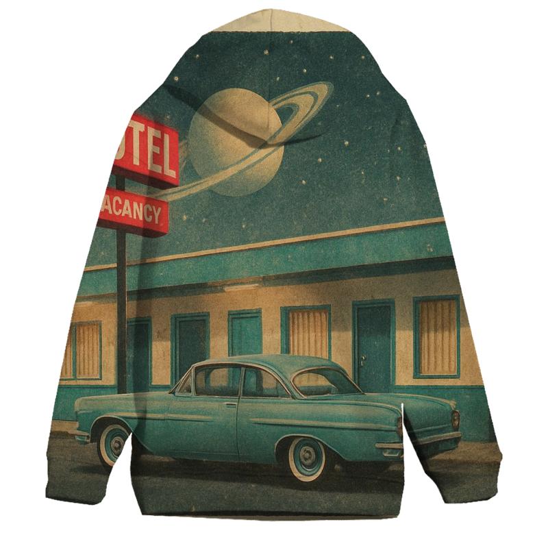 Apollo Era Roadside Motel Postcard zip-up hoodies