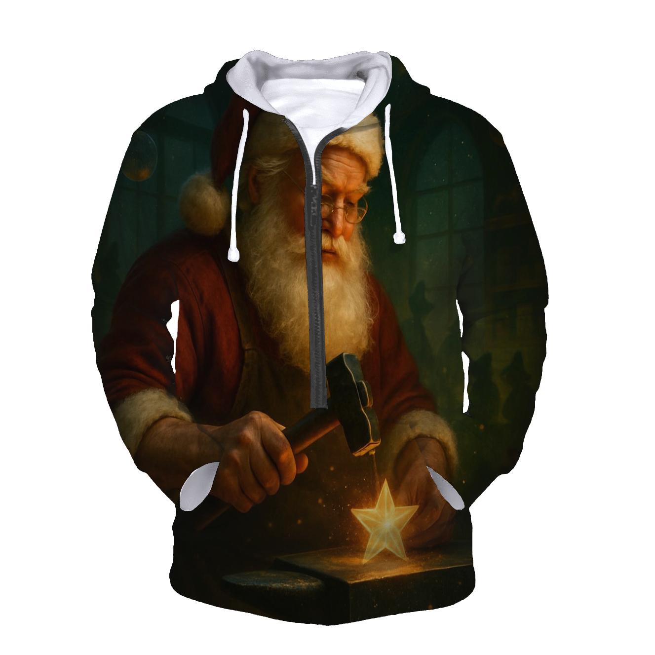 Celestial Workshop Santa And The Starlight Anvil graphic hoodies