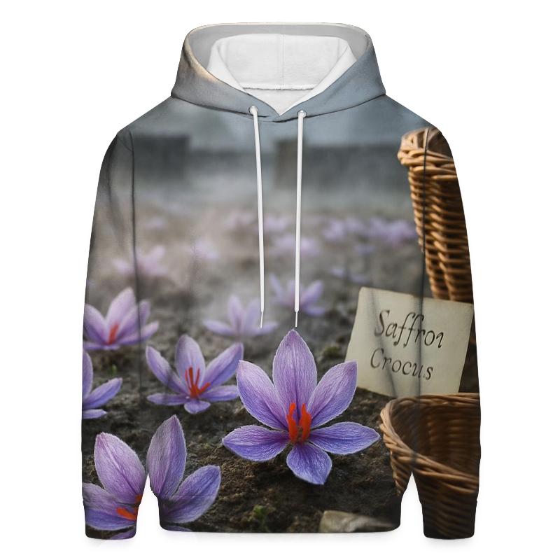 Saffron Crocus Harvest In A High Valley Terrace hoodie designs