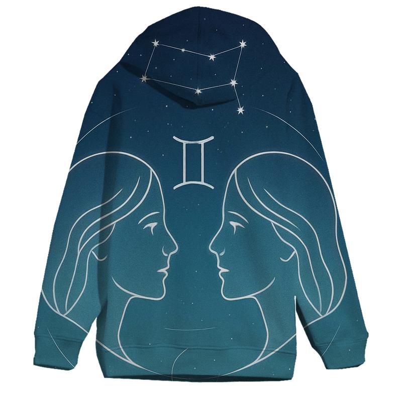 Gemini Mercury Mirror Constellation Portrait graphic hoodies