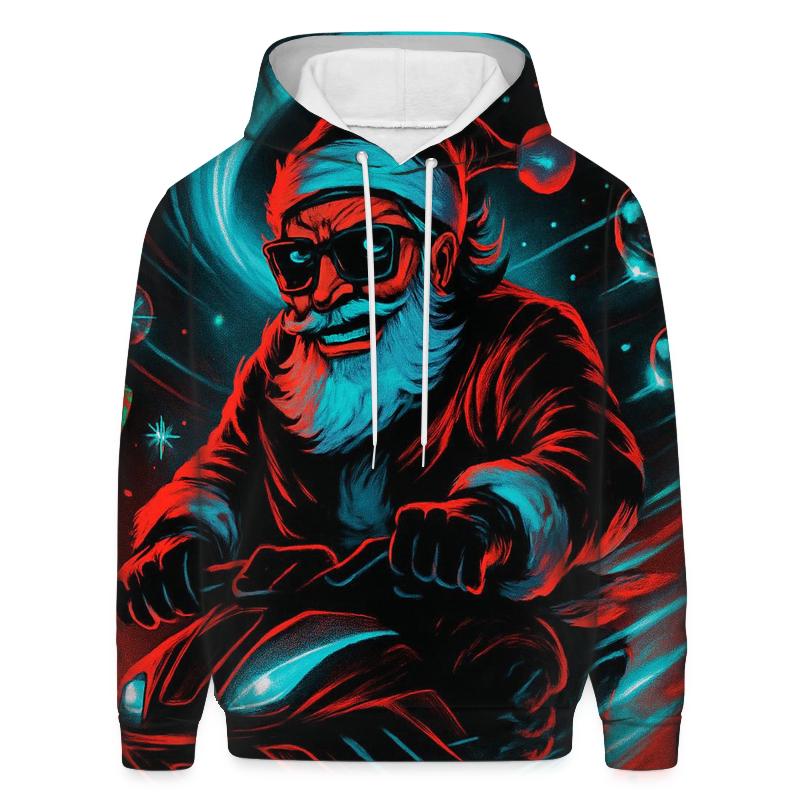 Neon Blizzard Santa Street Pilot pullover hoodies