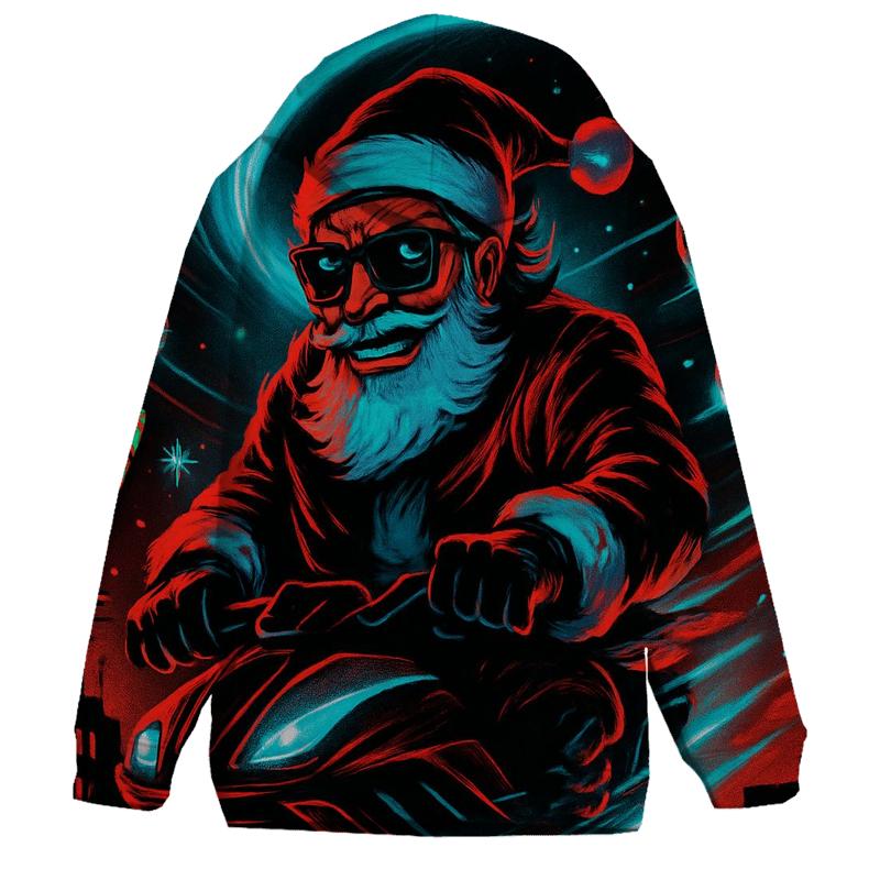 Neon Blizzard Santa Street Pilot pullover hoodies