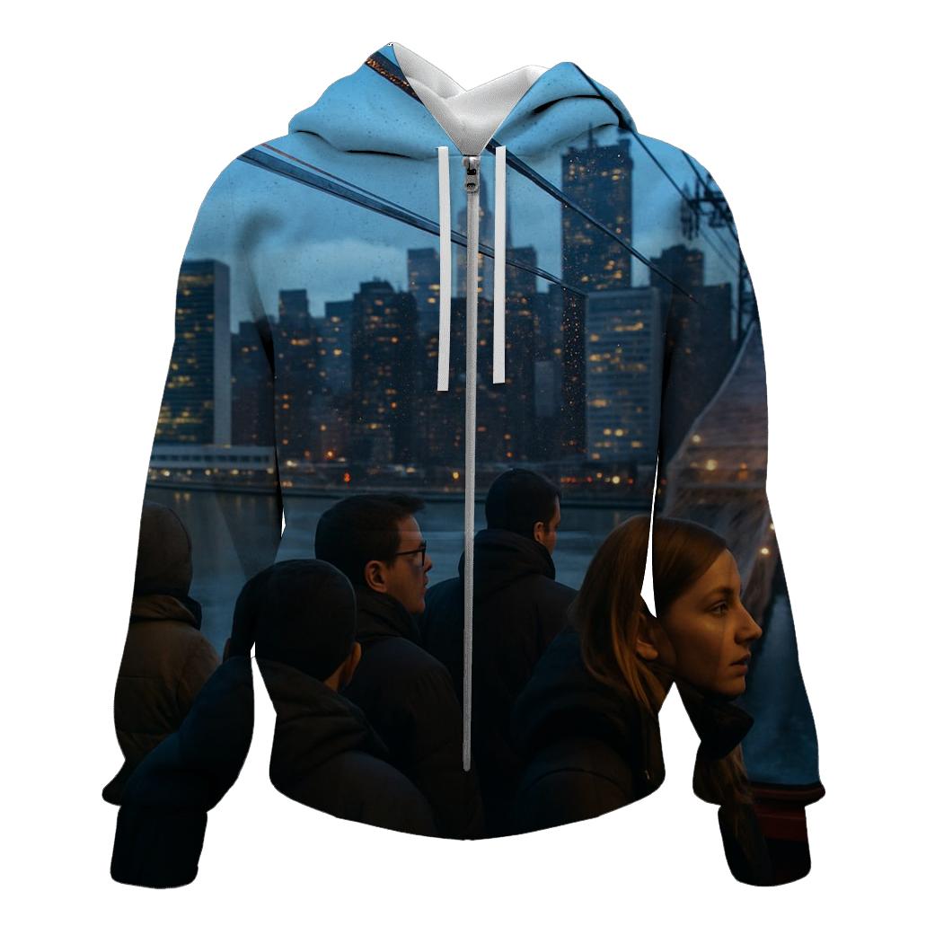 Roosevelt Island Tramway Blue Hour Crossing pullover hoodies