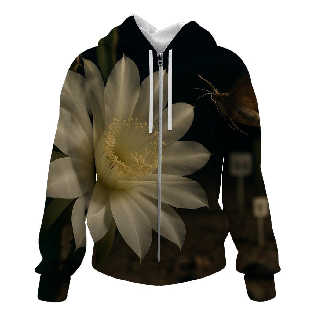 Night Blooming Cereus At A Desert Research Plot premium hoodies