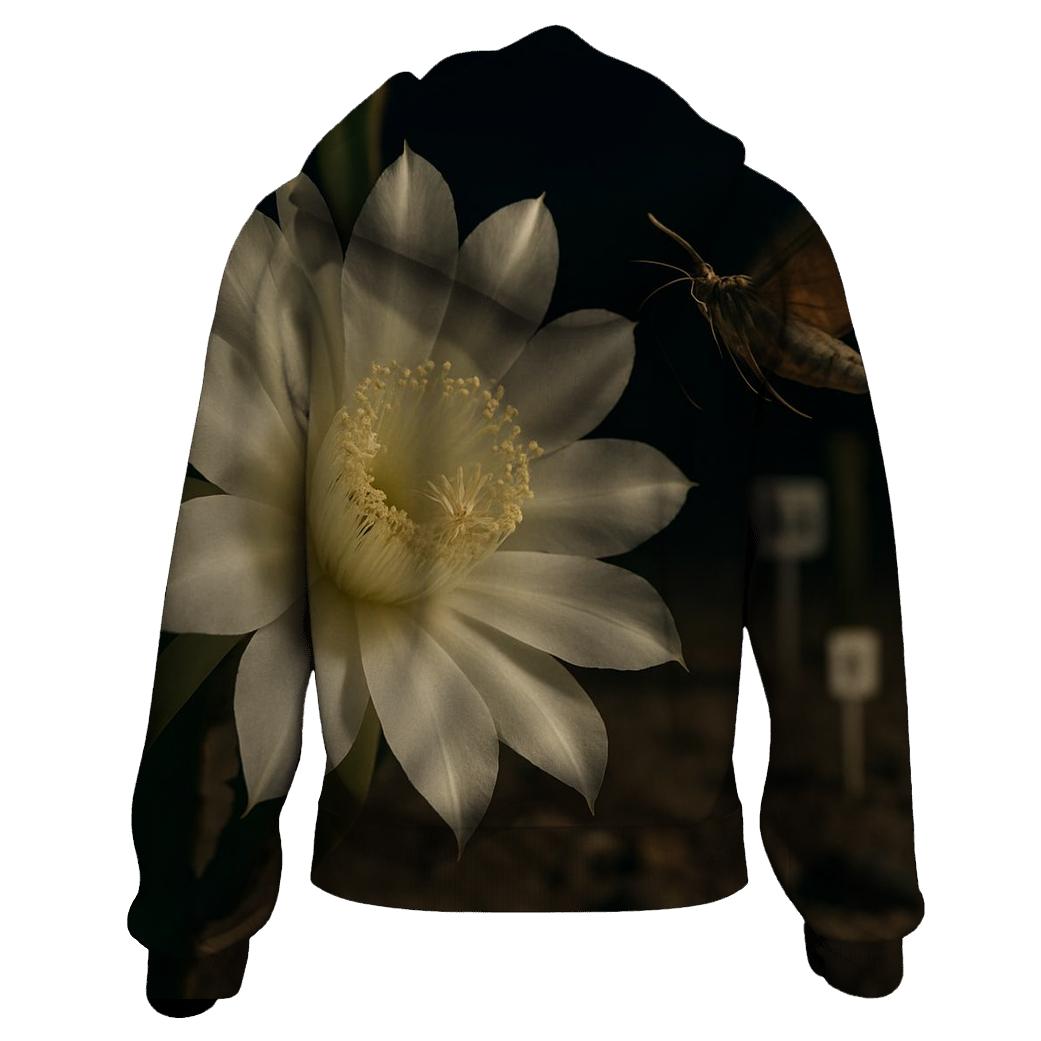 Night Blooming Cereus At A Desert Research Plot premium hoodies