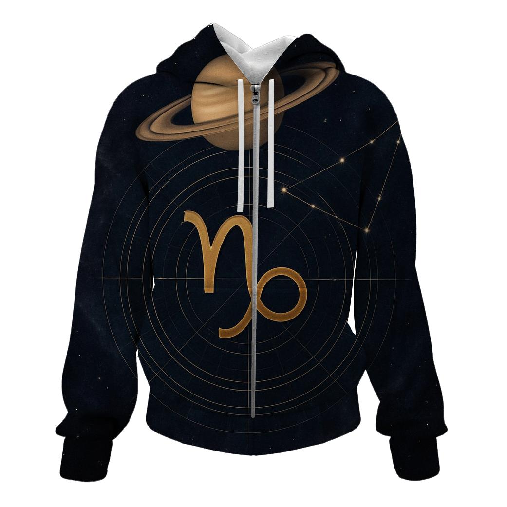 Saturn Return Capricorn Celestial Blueprint graphic hoodies