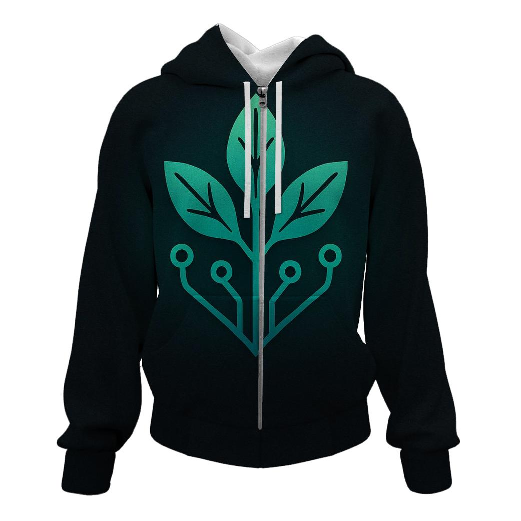 Aurora Circuit Botanical Emblem hoodie designs
