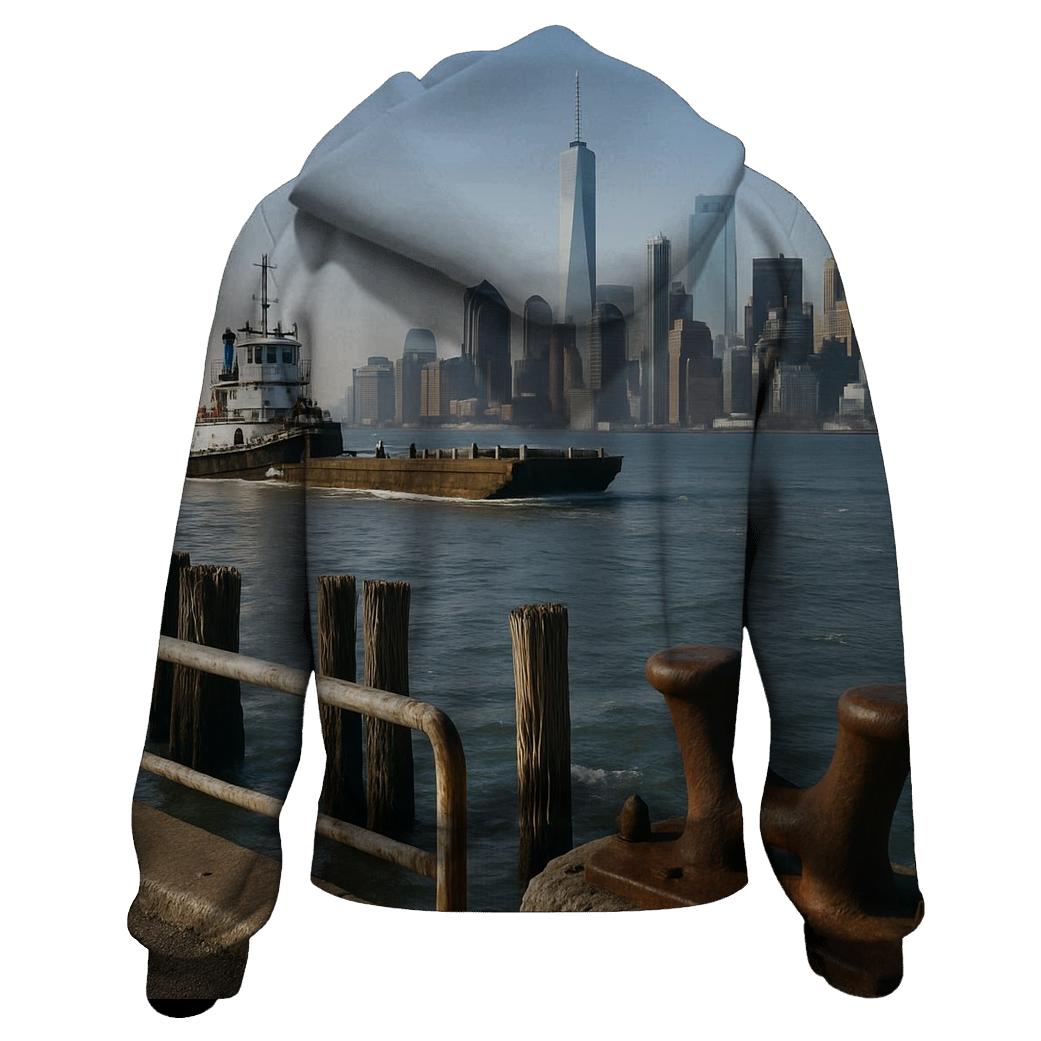 Red Hook Working Waterfront View To Lower Manhattan zip-up hoodies