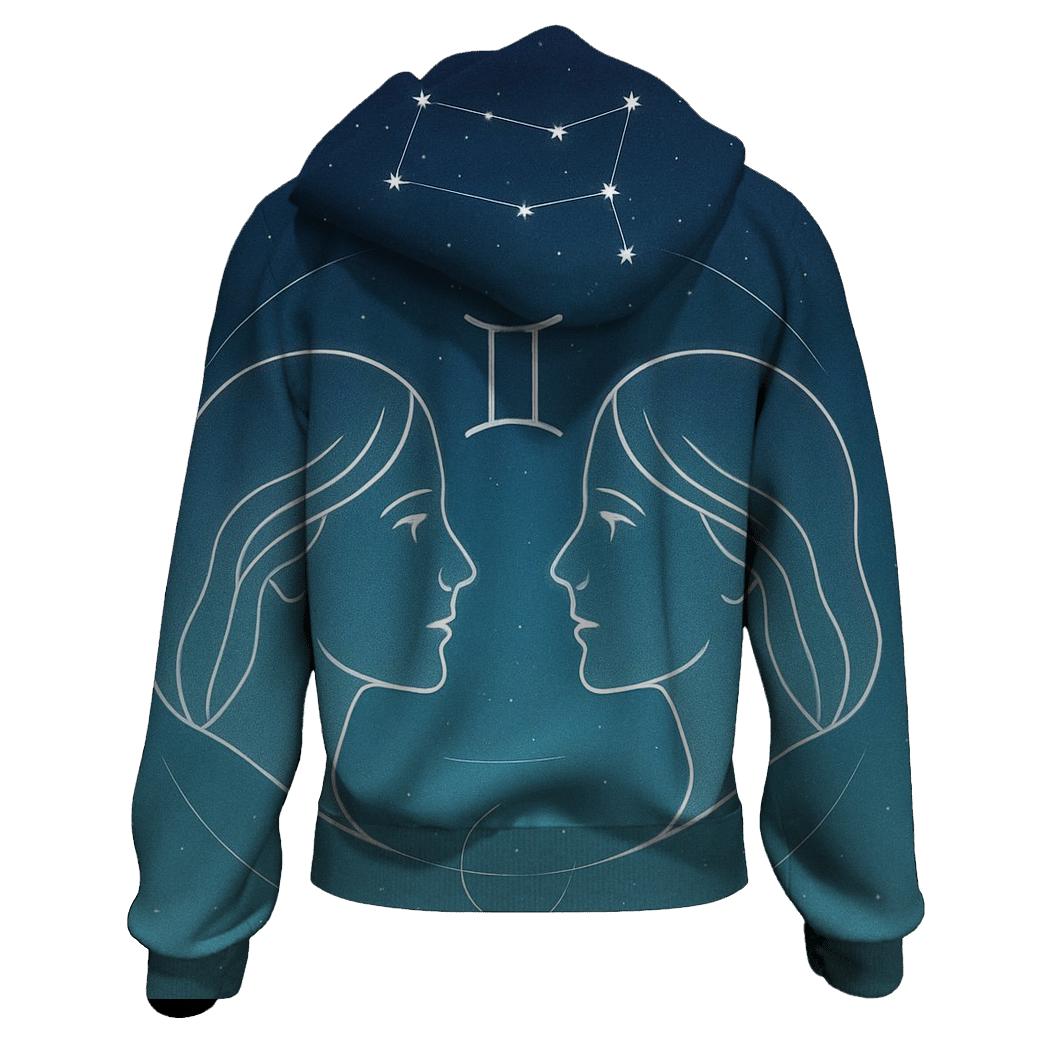 Gemini Mercury Mirror Constellation Portrait custom hoodies