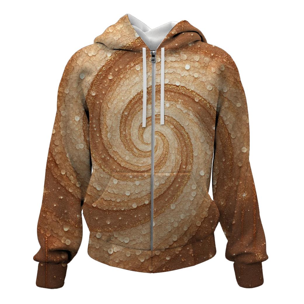 Champagne Sequin Nebula zip-up hoodies