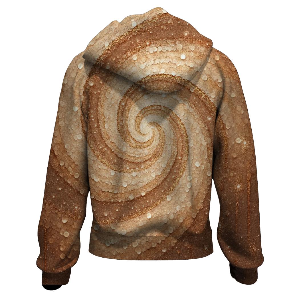 Champagne Sequin Nebula zip-up hoodies