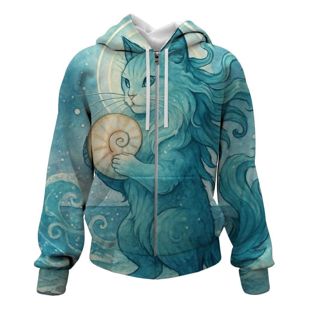 Moonlit Tideshell Guardian Cat hoodie trends