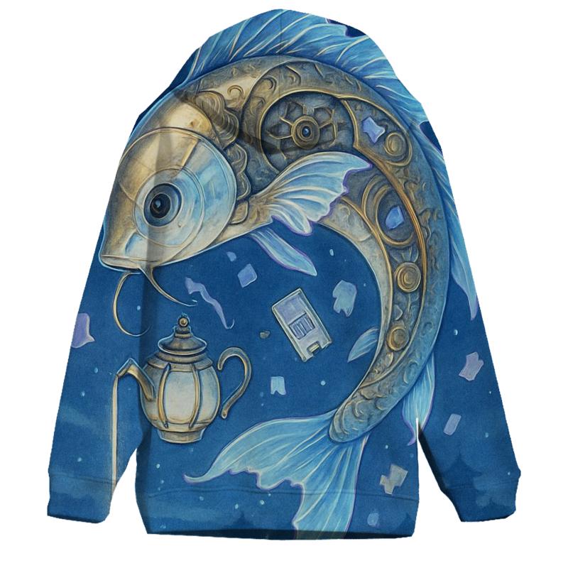 Lunar Tea With The Clockwork Koi premium hoodies