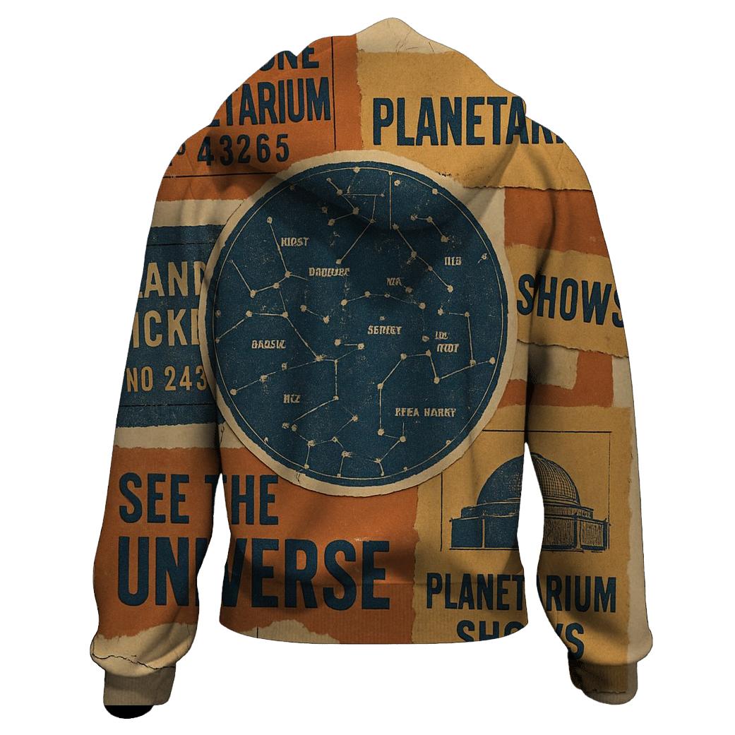 Retro Planetarium Ticket Stub Collage custom hoodies