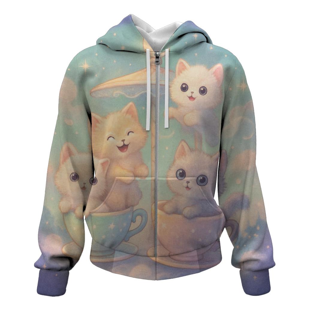 Moonlit Teacup Kitten Carousel hoodie styles
