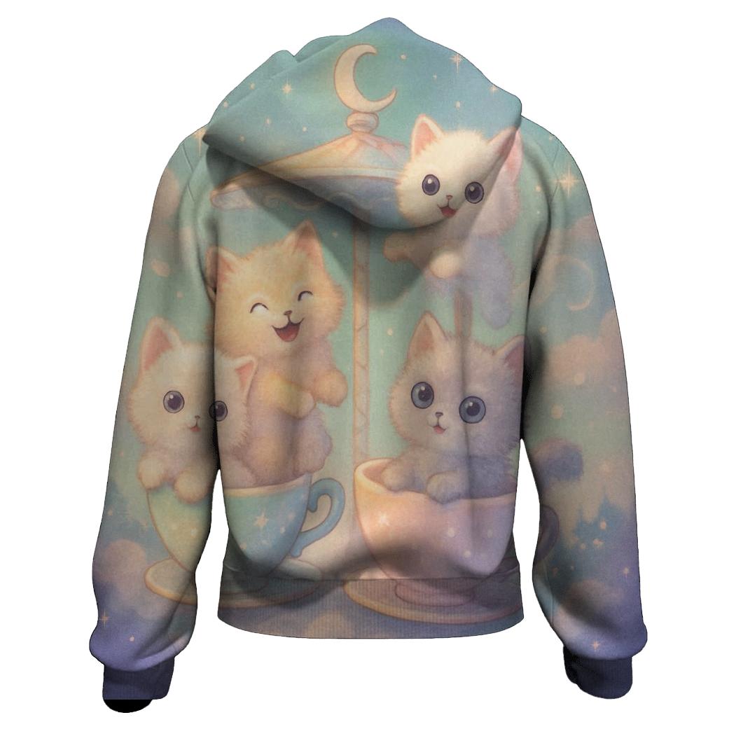 Moonlit Teacup Kitten Carousel hoodie styles