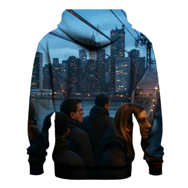 Roosevelt Island Tramway Blue Hour Crossing printed hoodies