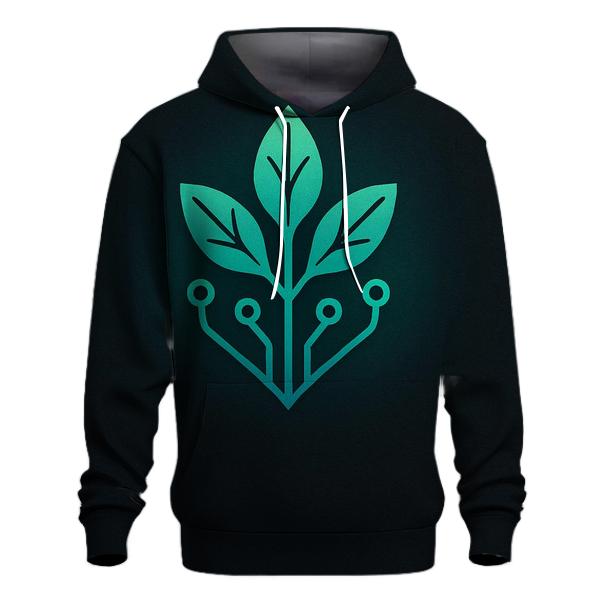 Aurora Circuit Botanical Emblem designer hoodies